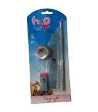 Rinkinys H2O pieštkas+trintukas+drožtuka+liniuotė