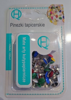 Adatėlės-smeigtukai spalvota galvute 10mm.,100vnt. 21mm.