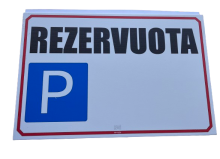 Lentelė Rezervuota stovėjimo vieta PT, 300x200mm