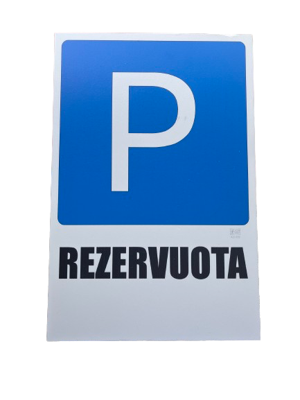 Lentelė Rezervuota stovėjimo vieta PT, 300x200mm