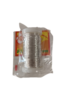 Dekoratyvinė viela 0,3mm 100gr sidabro sp.