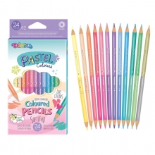 Spalvoti pieštukai COLORINO Pastel, 12vnt/24 spalvų