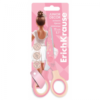 Žirklės rožinės ErichKrause, 13cm, dekoruotais ašmenimis