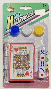 Pokerio rinkinys Kortos+kauliukai+žetonai