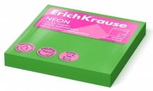 Lipnūs lapeliai užrašams NEON, ErichKrause, 75x75mm, 100 lapelių, neoninės žalios sp