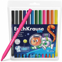 Flomasteriai KIDS ANIMALS SUPER TIP, ErichKrause, 12 sp