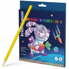 Spalvoti tribriauniai pieštukai SPACE ANIMALS, ErichKrause, 24 sp