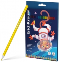 Spalvoti tribriauniai pieštukai SPACE ANIMALS, ErichKrause, 18 sp