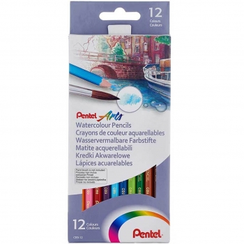 Spalvoti pieštukai PENTEL ARTS, akvareliniai, 12 spalvų