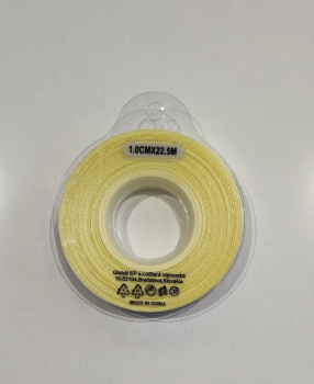 Atlasinė juostelė 10mm x 22,5m šv. geltonos sp.