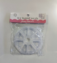 Dėžutė karoliukams 8 skyrių plastikinė apvali 10.5cm