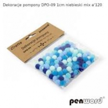 Dekoracija pomponai MĖLYNI MIX 120vnt.1cm, PENWORD