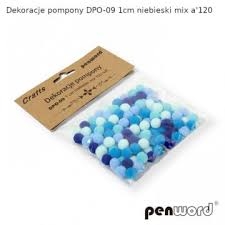 Dekoracija pomponai MĖLYNI MIX 120vnt.1cm, PENWORD