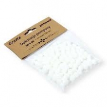 Dekoracija pomponai BALTI 120vnt. 1cm, PENWORD