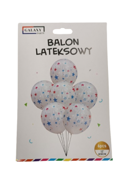 Balionai su žvaigždėmis 6vnt 30cm
