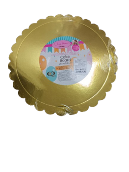 Padėklas kartoninis apvalus 25cm aukso sp.