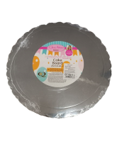 Padėklas kartoninis apvalus 25cm sidabro sp.