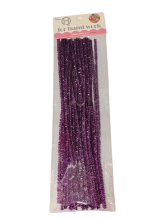 Dekoracija šenilo vielos lazdelės 30vnt. 30cm metalizuotos violetinės sp.