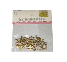 Dekoracija medinės raidės aukso sp. 1,5cm 20vnt