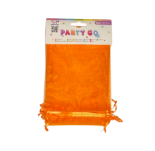 Maišelių dovanoms rinkinys 5vnt. 10x15cm., sutraukiami, organza oranžinės spl.