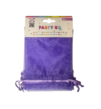 Maišelių dovanoms rinkinys 6vnt. 9x11cm., sutraukiami, organza violetinės spl.
