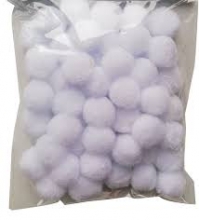 Pomponai baltos sp. 30 vnt 2,0cm