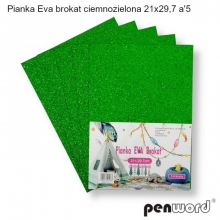 Putgumės lakštų rinkinys A4 5l. žalios spalvos su blizgučiais