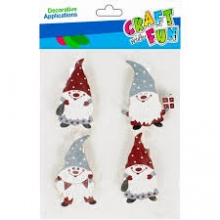 Kalėdiniai mediniai segtukai Craft-Fun Santa 4vnt
