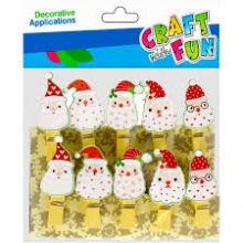 Kalėdinė dekoracija-segtukai Santa10 vnt. CRAFT-FU
