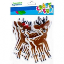Kalėdinė dekoracijа lipdukai Craft-Fun Elniai iš filco 12 vnt