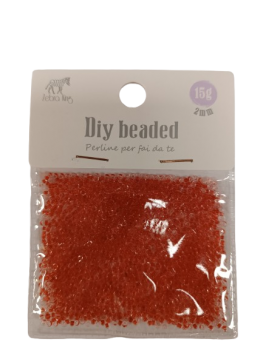 Biseris 2mm, 15gr. apyrankių vėrimui, raudonos sp.