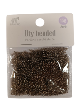 Biseris 2mm, 15gr. apyrankių vėrimui rudos sp.