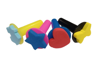 Antspaudai su koteliu dažams 4 vnt