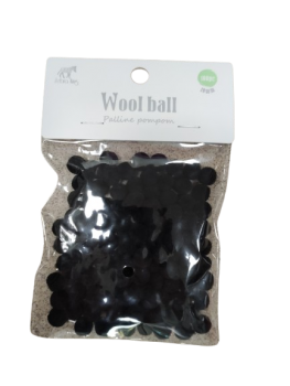 Pomponai juodos sp. 100 vnt 10mm