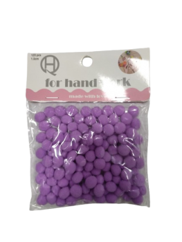 Pomponai violetinės spalvos 1.0cm 120vnt