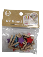 Mediniai segtukai su žvaigždutėmis3.0x0.4cm 12vnt įv.sp