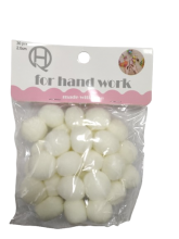 Pomponai vanilės  spalvos 2.0cm 30vnt