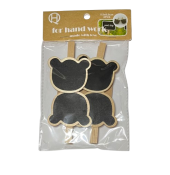 Segtukai mediniai meškučiai 5.5x6.5cm 4 vnt