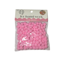 Pomponai ružavos spalvos 1.0cm 120vnt