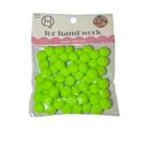 Pomponai salotinės spalvos 1,5cm 60vnt