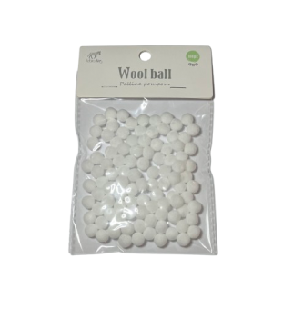 Pomponai baltos sp. 100 vnt 10mm