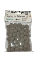 Pomponai pilkos sp. 1,5cm 60 vnt