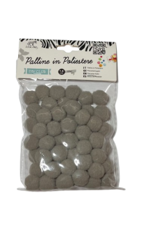 Pomponai pilkos sp. 1,5cm 60 vnt