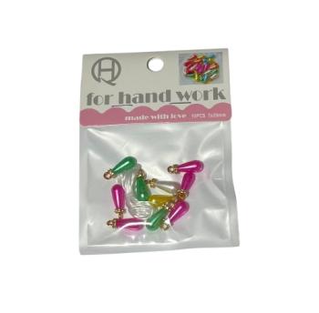 Karoliukai apyrankių vėrimui, lašo formos įv. sp.7x20mm 5vnt