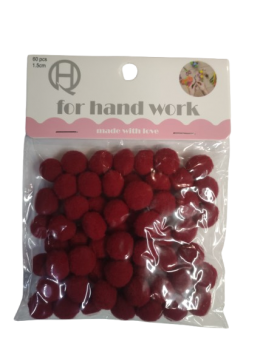 Pomponai bordinės sp. 1.5mm 60vnt