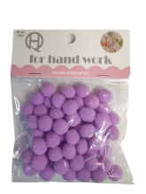 Pomponai violetiės sp.1.5cm 60 vnt