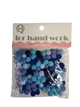 Pomponai margi įv. spalvų 1.0cm 120 vnt