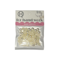 Karoliukai dekoratyviniai perliukai puselės 10mm 60vnt