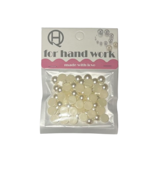 Karoliukai dekoratyviniai perliukai puselės 10mm 60vnt