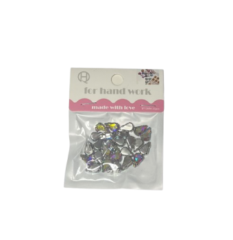 Kristalai lašeliai veriami margi 8x13mm 25 vnt